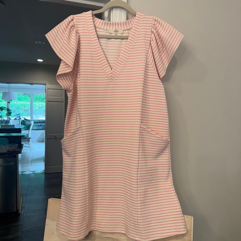 Entro Pink and Cream Striped Mini Dress